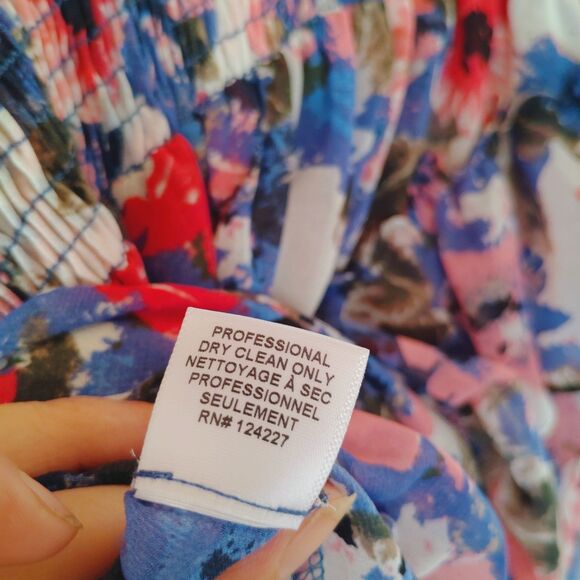 Misa Los Angeles Savanna Dress Floral Print Asymmetrical Ruffle Multicolor M - Picture 8 of 9